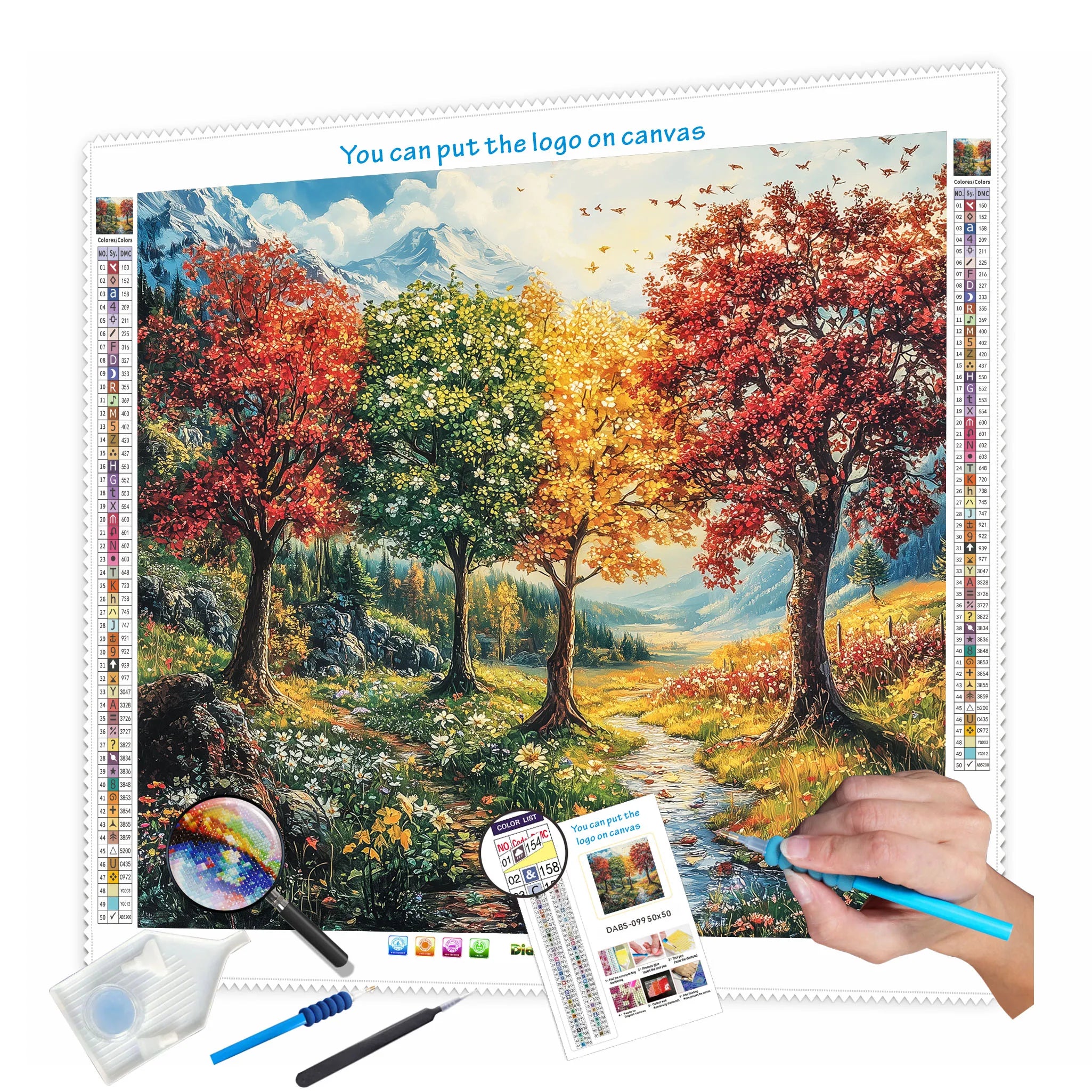 N-2561 DIY Diamond Painting Kit Soft Canvas AB/Crystal/Fairy Dust/pearl Scenery Portrait Printed Full Resin Diamond Painting