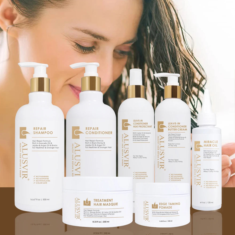 Rts Best Organic Natural Hair Care Argan Oil Shampoo Conditioner Growth Hair Oil Spray Cream Mask Edge Control Set Private Label