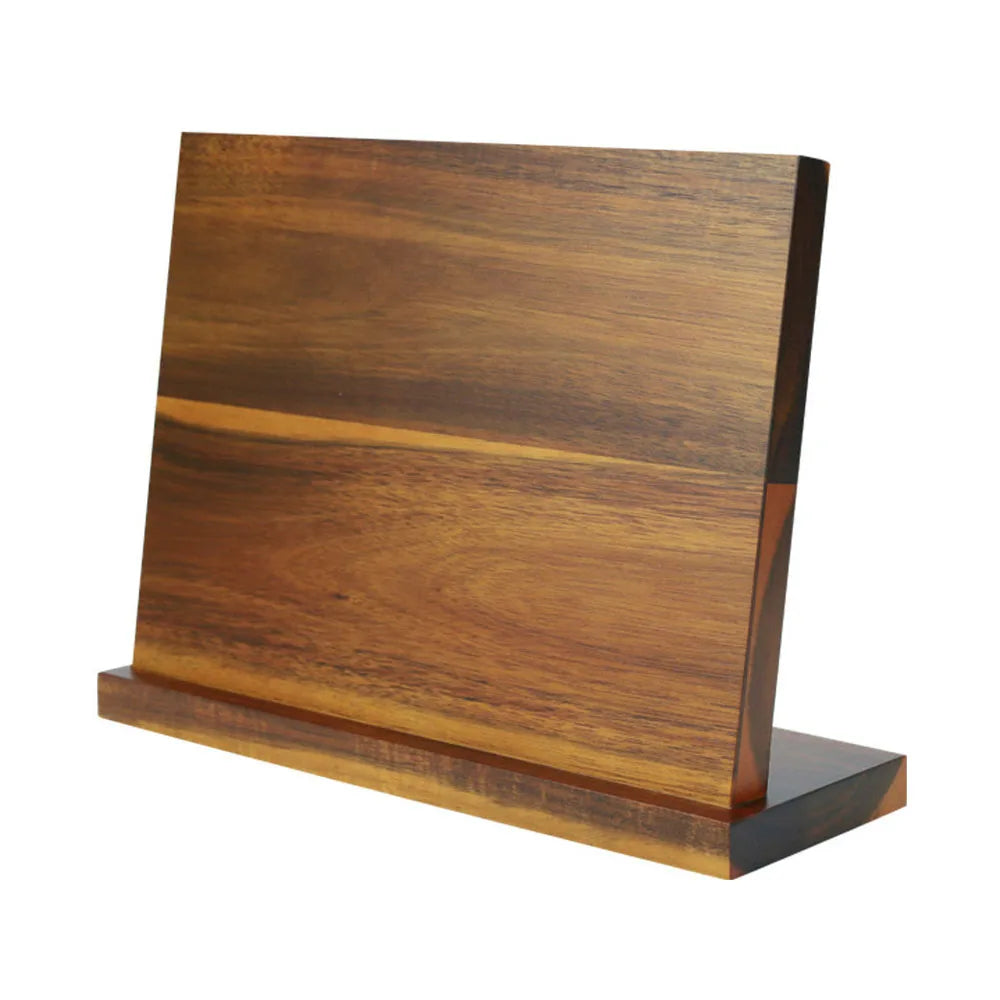 RTS Magnetic Knife Block Holder Storage Acacia Wood Knives Organizer for Kitchen