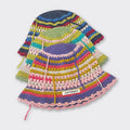 New Arrival Custom Knitted Colorful Striped Fisherman Bucket Hat Handmade Crochet with Fringe for Fishing Casual Party Travel