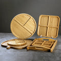 Bamboo Wooden Tray with Handle Dinner Serve Tray Restaurant Breakfast Tray for Hotel Food Sushi Plate Suitable for Party