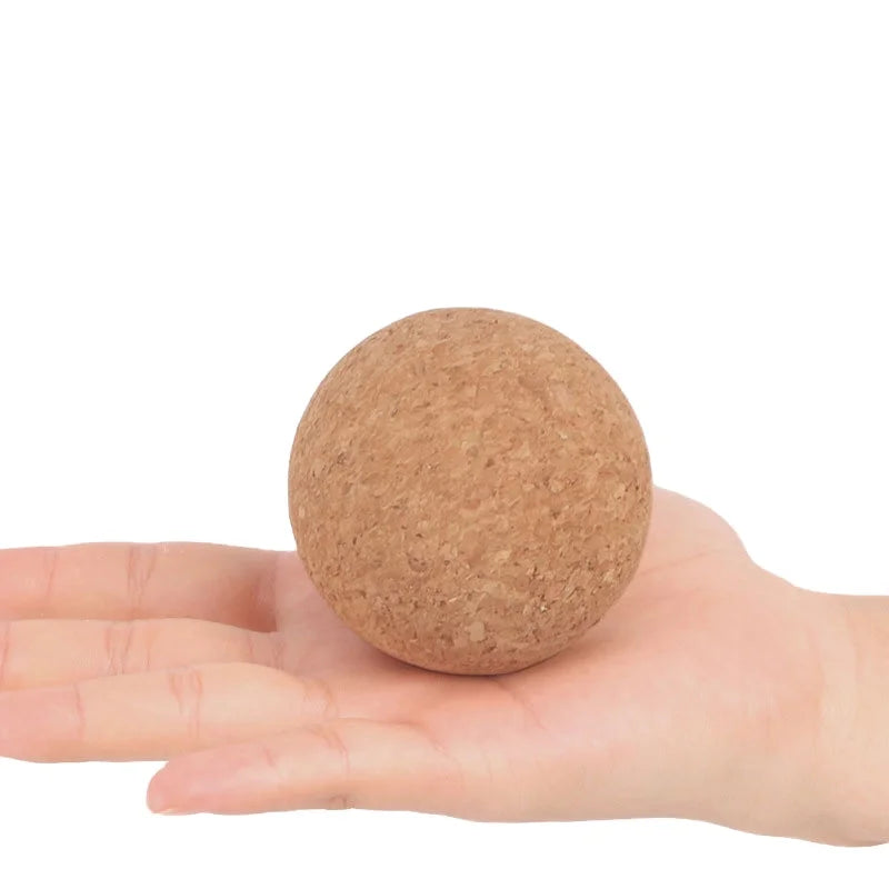 High-Density 80mm Fascia Ball Non-Falling Muscle Massage Cork Yoga Ball Durable for Muscle Pain Relief