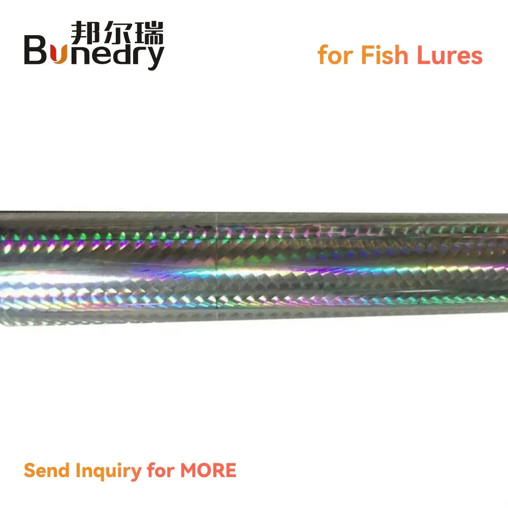 Silver Holographic Rainbow Hot Stamping Foil Roll PET Transfer Foil for Fishing Lures DIY Craft Packaging Label Decoration