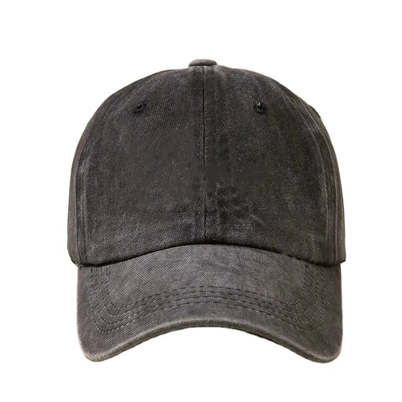 Newest Selling Vintage Acid Wash Baseball Cap Hand Embroidered Plain Cotton Adjustable Unstructured Soft Ball Cap Sporty Style