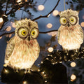 Momovalley Christmas Lights 2024 Amusement Park Resin Owl Statue Animated Decoration Products Animals Light Outdoor Decoration