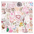 60PCS Cartoon Cute Plush Toys Aesthetic pink Girly Coquette Sticker