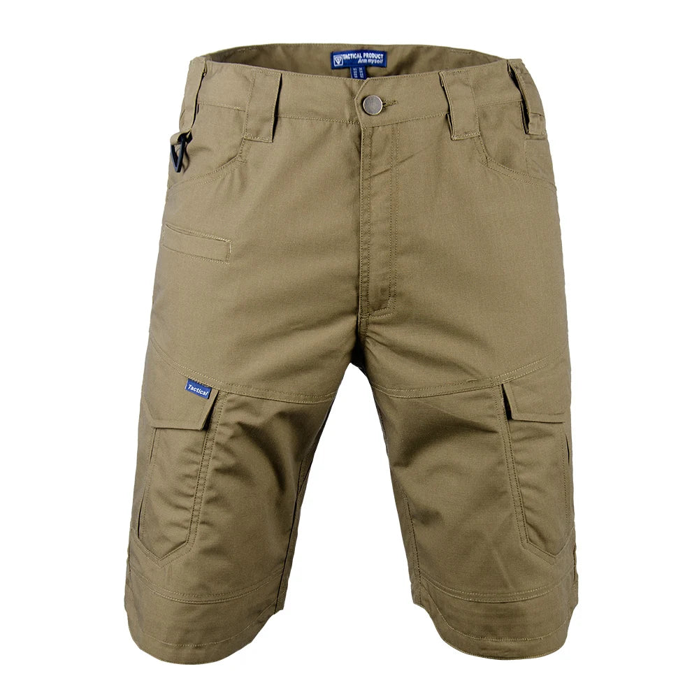 Men's Waterproof Rip Stop Tactical Short Pants Combat Pant Hiking Hunting Multi Pockets Cargo Worker Pant