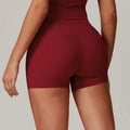 Fashion Women's High Waist Push up Shorts Custom logo Solid Color Yoga Gym Workout Shorts