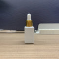 Luxury electroplate collar 15ml rectangle square glass dropper bottles for serum essential oil