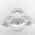 Semi Mount 5*7mm Sterling Silver Ring Frame Empty Blank Support Claw Setting S925 Base Holder Without Center Stone for DIY Inlay
