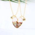 Cute 2 Pcs Best Friend Necklace Fashion Couple Chain Necklace Children Glitter Friendship BFF Heart Pendant Necklace Jewelry