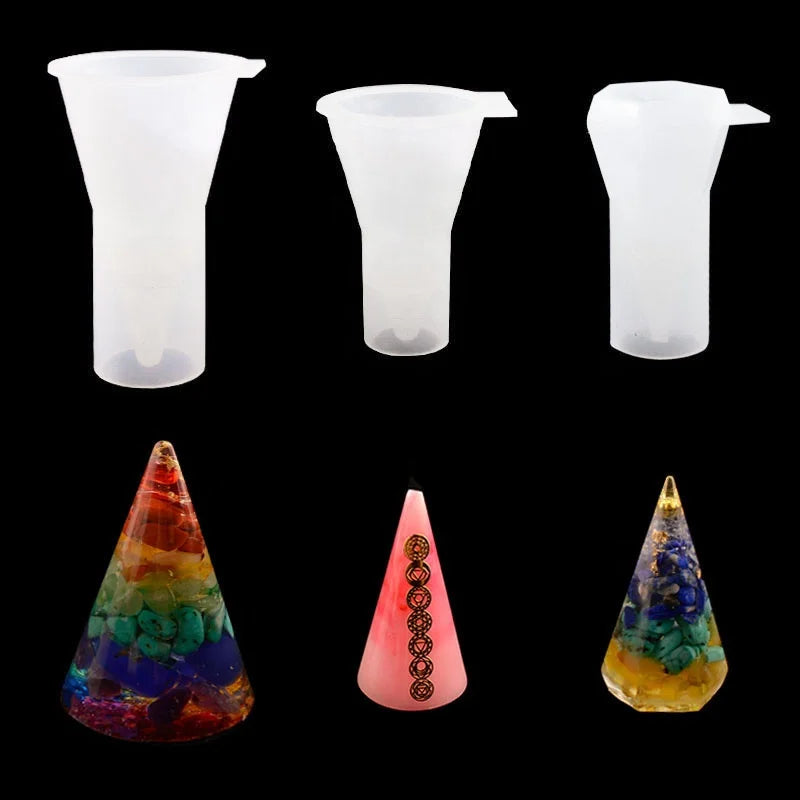 Kingring Ring Stand Holder Silicone Mold for Resin DM111 DIY Shiny Cone Pendant Cake Tools OPP Bag Jewelry Crafts Making Moulds