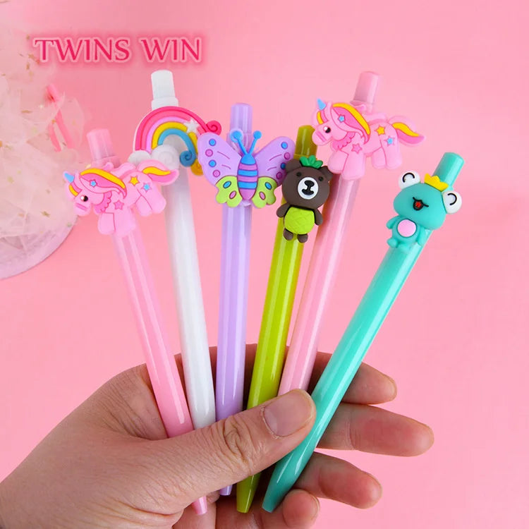 Creative Stationery Silicone Rainbow Frog Butterfly Cartoon Ballpoint Pen Student Black 0.5m Signature 539