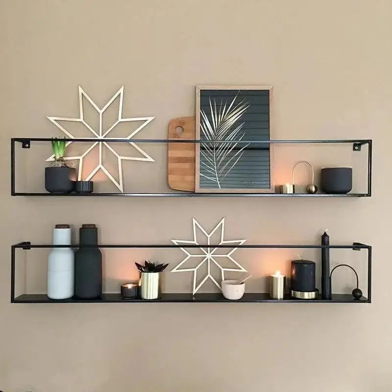 Nordic Multi-functional Custom Simplicity Metal Shelves Office Living Room Wall Shelf