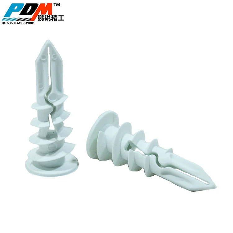 Natural White Self-drilling Drywall Anchors 16*42mm Plastic Hollow Wall Drywall Anchors for Plasterboard