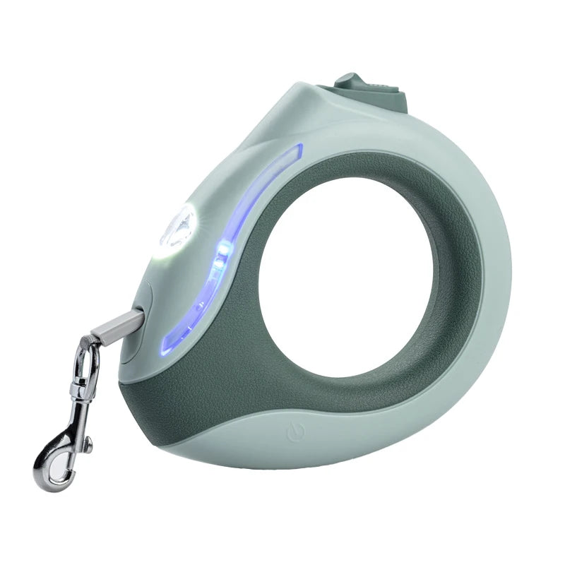 High Quality Luxury Fashion 3m Auto Retractable Handsfree Dog Leash with LED Lights Nylon ABS