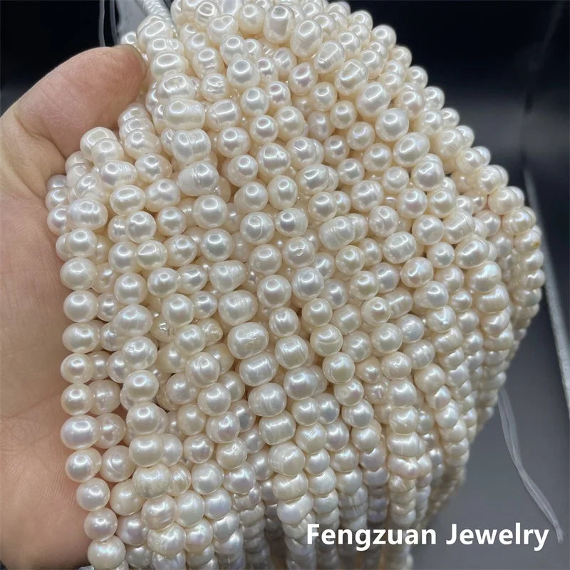 Factory Price Cheap Natural Freshwater Pearl Strand a Grade 4-5mm 7-8mm White Round Freshwater Pearl String