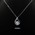 Korean Version of the Senior Sense of Water Drop Shape Moissanite Diamond Pendant S925 Sterling Silver Necklace for Women