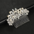SLBRIDAL Handmade Rhinestones Crystal Pearls Wedding Hair Comb Bridal Headpieces Beaded Hair Accessories Bridesmaids Women