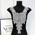 Wholesale Handmade Beaded Embroidery Lace Applique Front Neck Collar Patch for African Wedding & Evening Dresses