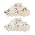 Carved Patterns Acetic Acid Hair Clips Colorful Rhinestone Butterfly Hair Claw Pearlescent Acetate Women Hair Claw