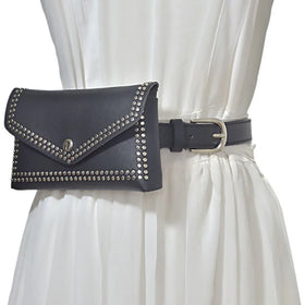 Rivet Belt Bag Pu Leather Fanny Pack Waist Bag Women Waist Bag