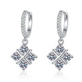 2.4 CT Diamond Earrings 18K Gold Plated Sterling Silver Moissanite Drop Earrings Dreamcatcher Cross Stud Earrings GRA Jewelry
