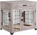 Customizable Luxury Interior Furniture-Style Dog Box with End Table Drawer Pet Kennel Two-Door Mat Doghouse Stylish Features
