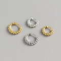 925 Sterling Silver Earrings Jewellery Simple Gold Round Earring Mini Round Beads Hoop Earrings
