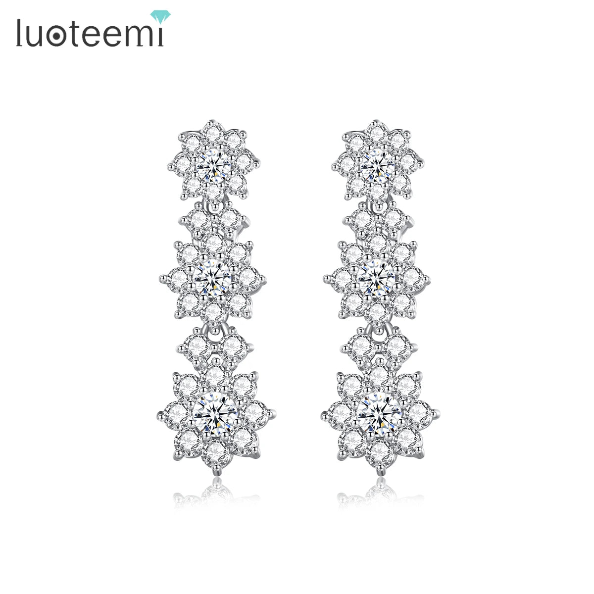 LUOTEEMI Statement Wedding Boho 2023 Flower Earing Jewelry Drop Fashion Unique Ear Ring for Woman Designer Earrings