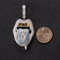 Fashion Hip Hop Jewelry Gold Plated Big Mouth Pendant Iced Out CZ Cubic Zircon Necklace Big Mouth Pendant Necklace