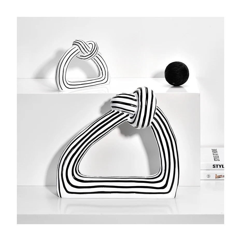 Interior Creative Black & White Stripes Abstract Home Decoration Living Room Hotel Desktop Art Accessories