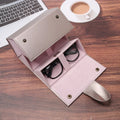 Traveling Fold Sunglass Storage Packaging Boxes Leather  Eyeglasses Organizer Case