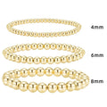 Round for Women Mom Beaded Bracelets Cute Brass Dropshipping Custom Bracelets Gold Plated Copper for Party 18K Gold 4/6/8mm