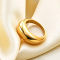 Hot Sale 18K Gold Plated Waterproof Stainless Steel Rings Circular Arc Smooth Design for Men and Women Titanium Steel Jewelry
