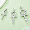 J002 Fine Jewelry Wholesale 3mm 4mm 5mm VVS Moissanite White Gold Plated 925 Sterling Silver Cross Pendant Necklace for Men