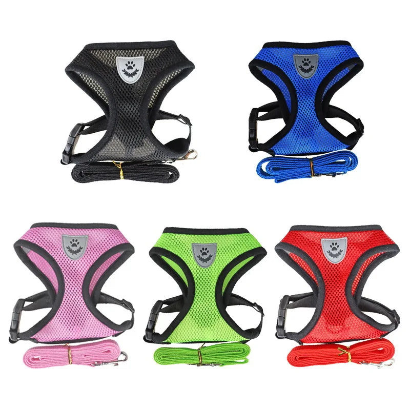 Hot Sale Pet Supplies Neoprene Dog Harness Leashes Polyester Dog Harness Adjustable Pet Vest Walking Harness Set Outdoor Use