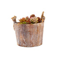 Wholesale Wood Plant Bucket Rustic Flower Planters Water Wishing Well Pail Garden Yard Indoor Outdoor Flower Plant Container