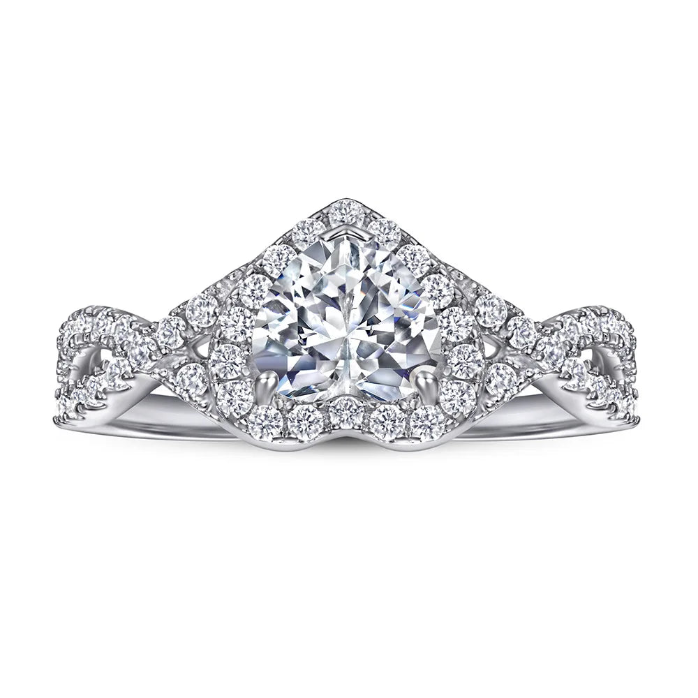 OAHLAN Fine Jewelry 0.8Ct Heart Rings 925 Sterling Silver Cubic Zirconia Women Engagement Ring Wholesale