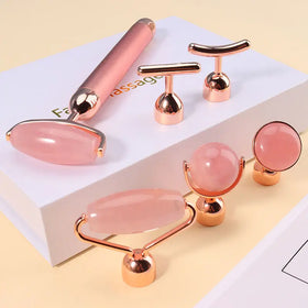 Wholesale Factory Price Natural Stone Rose Quartz Facial Roller Massager Jade Roller for Face Muscle Relaxation