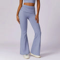 Lanyu High Waist Fold Over Ruched Wide Leg Yoga Pants Tummy Control Flare Leggings Jazz Dress Baseball Casual Workout Pants