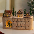Wholesale Handmade Xmas Scence LED Decorative Wooden Christmas Village House Wood Villag Christmas House