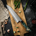 Amber Japanese Knife Wooden Handle High Carbon Steel Vg10 Aogami Steel Handmade Japanese Kitchen Chef Knife for Sale