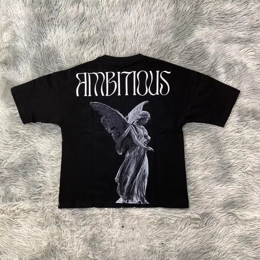 DENIMGUYS Custom Oversized Men's Tshirts Boxy Fit Blank Tee 100% Cotton Black Men Streetwear Printed T Shirts