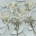 Hello 18 21 30 40 50 60 Acrylic Customized Cake Topper Number Birthday Cake Decoration 11cm 1.3mm Thickness Accessory Supplies