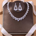 Qushine Silver Zircon Jewelry Set Multi-Style Bridal Necklace and Earrings for Parties Engagements Wedding Zircon Jewelry Sets