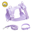 Wholesale Small Size Lightweight Polyester Adjustable Dog Jacket Multicolor Solid Custom Logo Collar Leash Harness Set Fashion