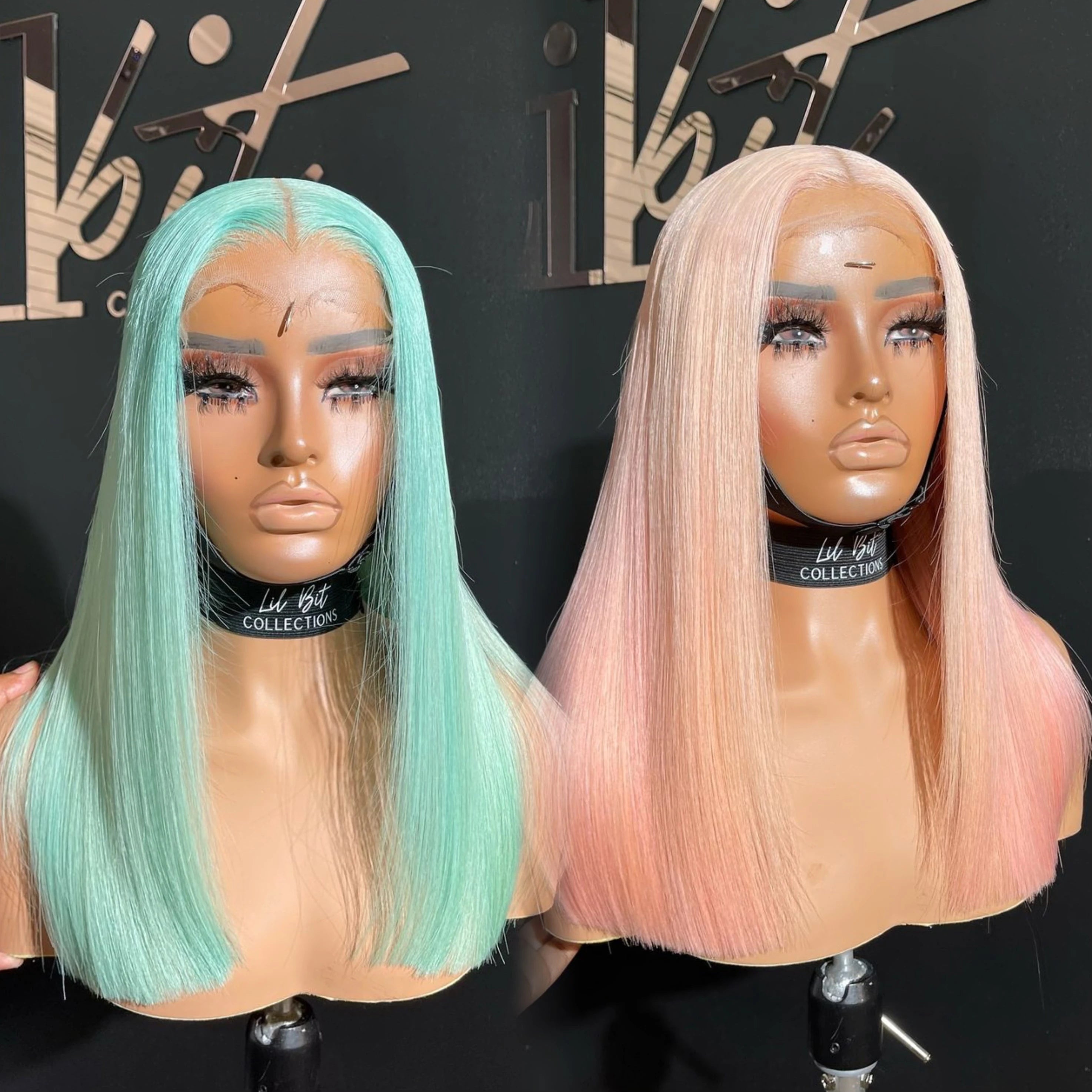 613 Blonde Platinum 13*4 HD Transparent Laceal Frontal Wig Pink Colored Lace Front Wig Green Short Straight Bob Human Hair Wigs