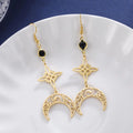 Myshape Witch Knot Moon Drop Dangle Earrings for Women Girls Stainless Steel Celtic Crescent Pendant Jewelry Valentine's Gift