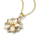 Milskye Luxury Classical Simple Fashion 18k Gold magnolia Topaz Woman Necklace